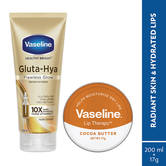 Vaseline Gluta Hya Flawless Glow and Hydrated Lips Combo