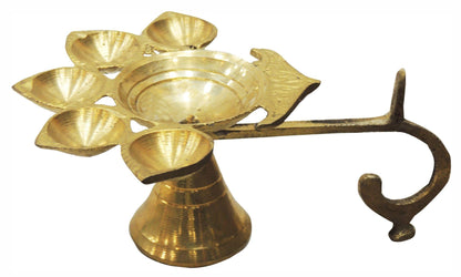 Brass Table Oil Lamp Deepak 5 Wicks