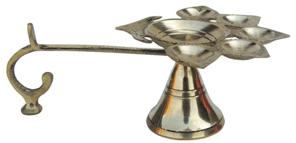 Brass Table Oil Lamp Deepak 5 Wicks