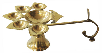 Brass Table Oil Lamp Deepak 5 Wicks