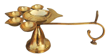 Brass Table Oil Lamp Deepak 5 Wicks