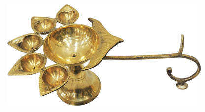 Brass Table Oil Lamp Deepak 5 Wicks