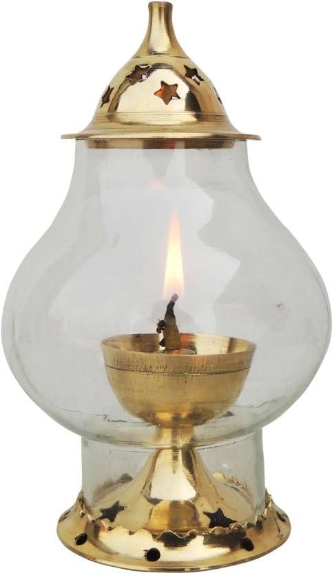 Brass Oil Lamp Deepak With Chimney