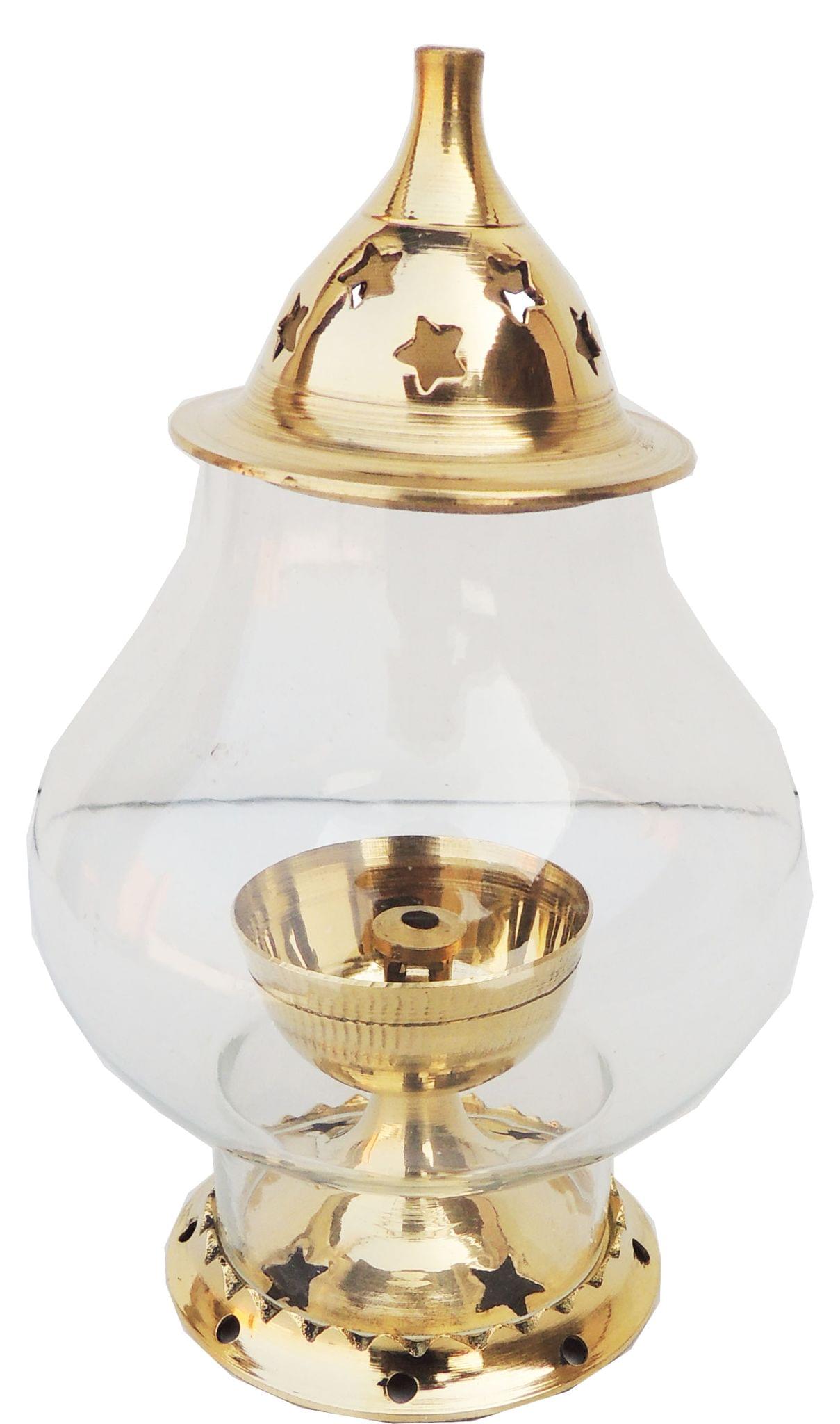 Brass Oil Lamp Deepak With Chimney