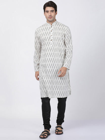 VASTRAMAY Men's White Pure Cotton Kurta and Pyjama Set