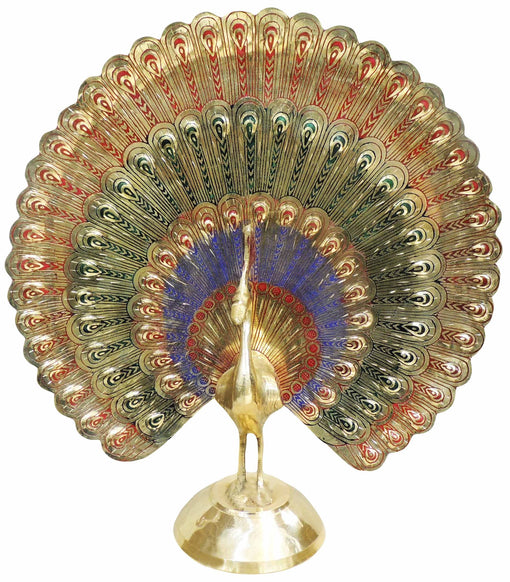 Brass Handicraft Peacock Statue