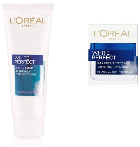 L'Oreal Paris White Perfect Milky Foam Facewash And Day Cream 100g