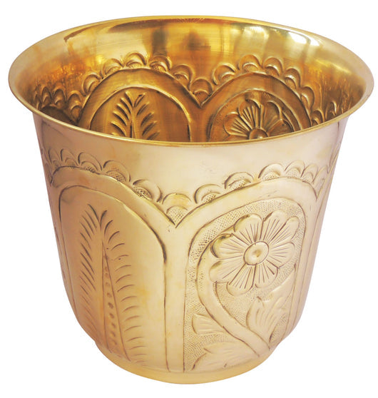 Brass Planter Pot Gamala With Hand Work