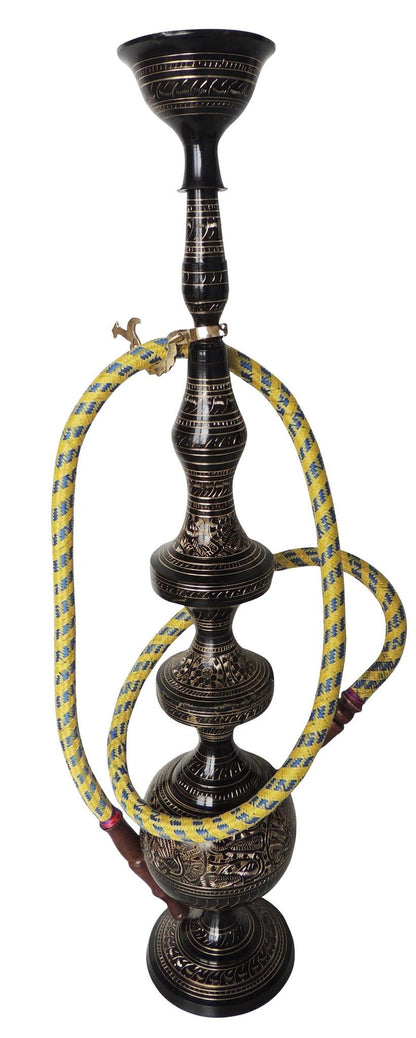 Brass Hookah In Black Design