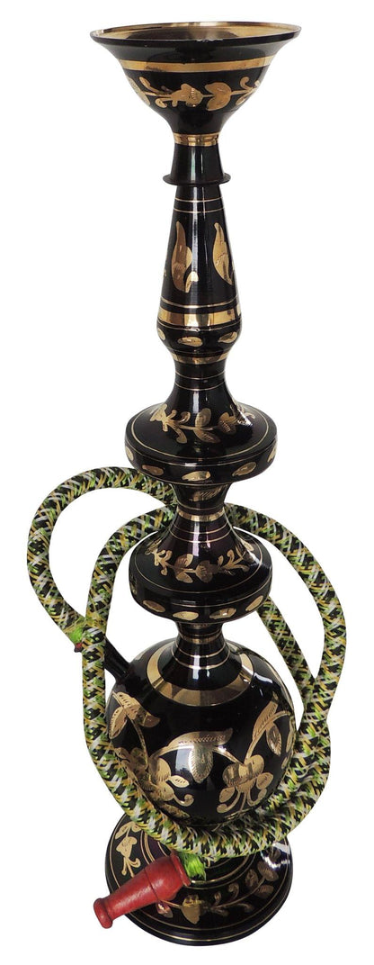 Brass Hookah In Black Design