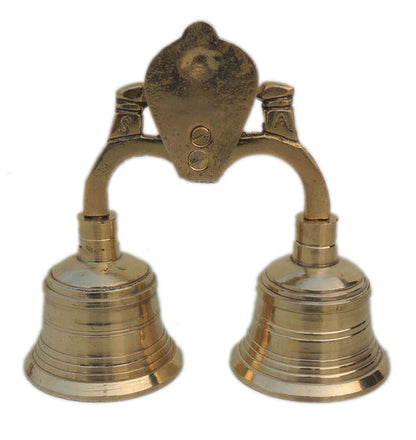 Brass Pooja 2 Combined Bell Double Ganti