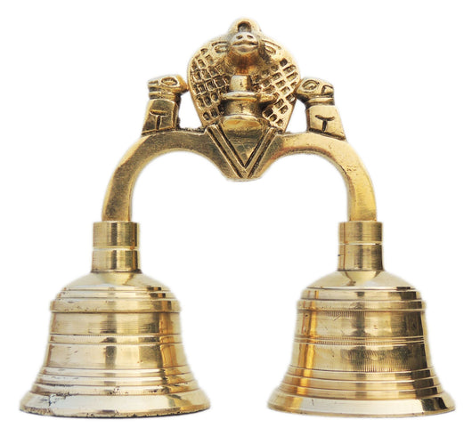 Brass Pooja 2 Combined Bell Double Ganti