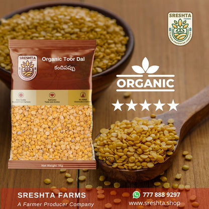 Sreshta farms Organic Toor Dal (Kandi Pappu) 