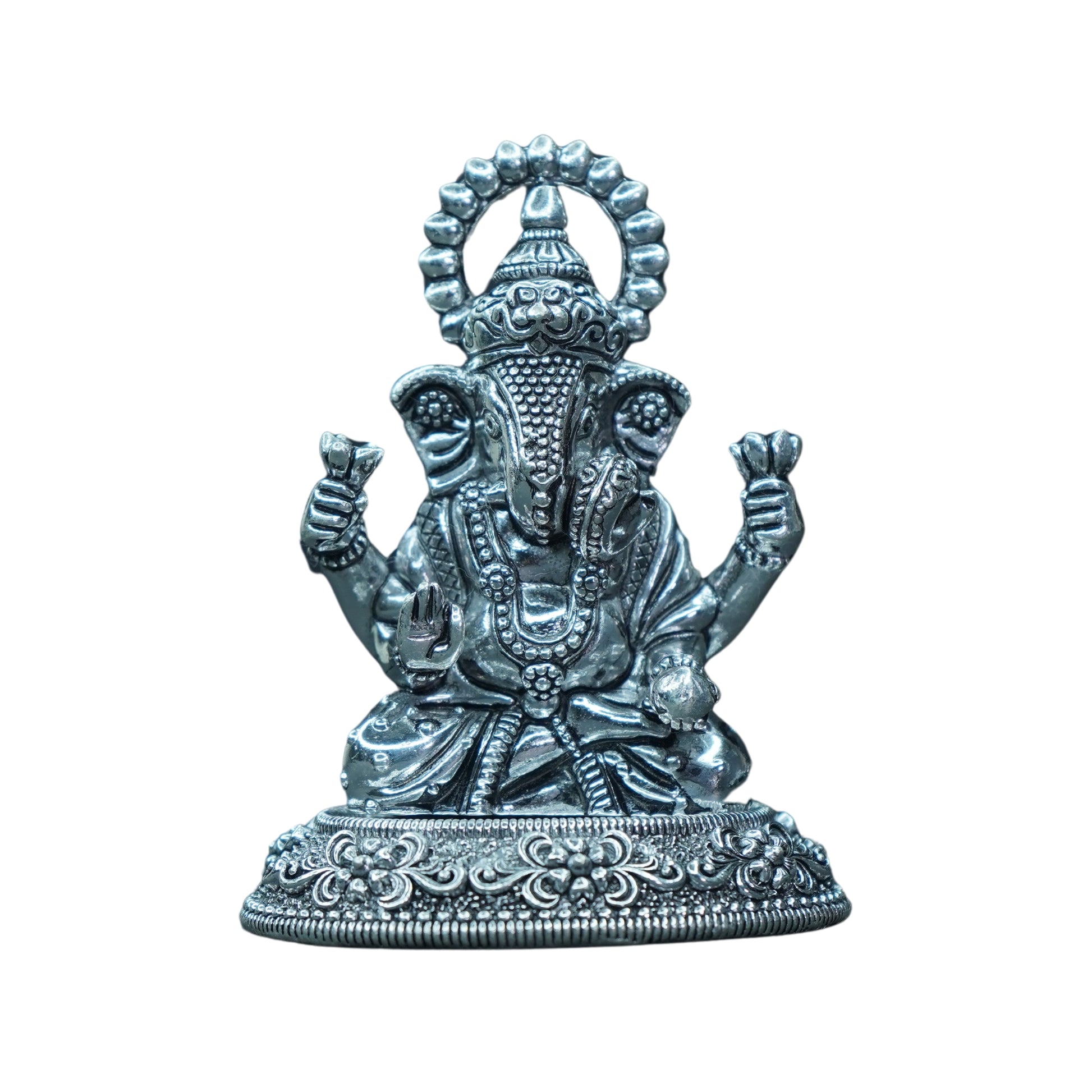 Mahita Collections Pure Silver Antique Ganesh Sitting 62g