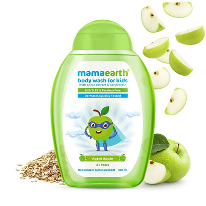 Mamaearth Agent Apple Body Wash for Kids with Apple and Oat Protein