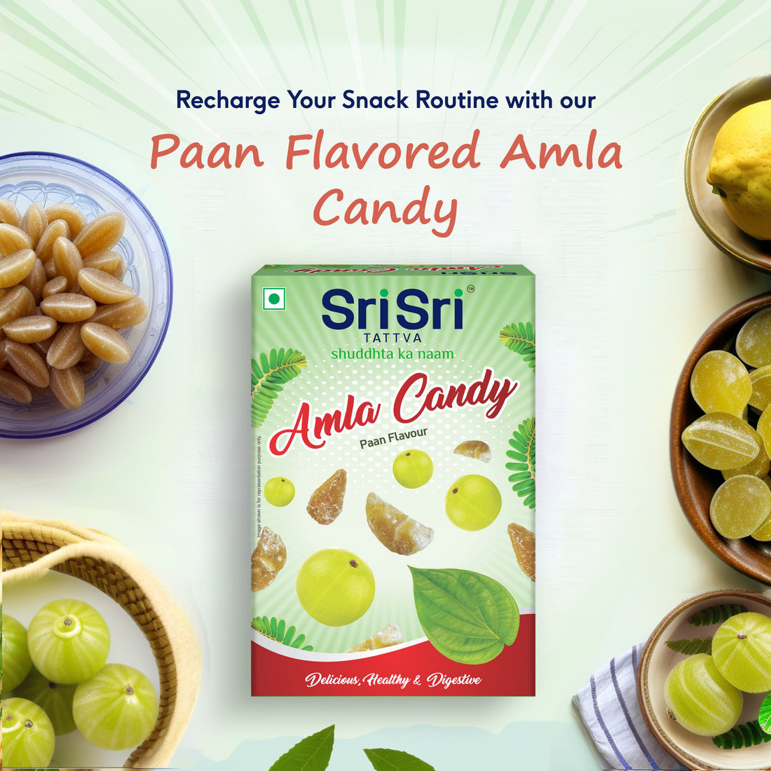 Sri Sri Tattva Amla Candy - Paan Flavour, Delicious, Healthy & Digestive - PUSHMYCART