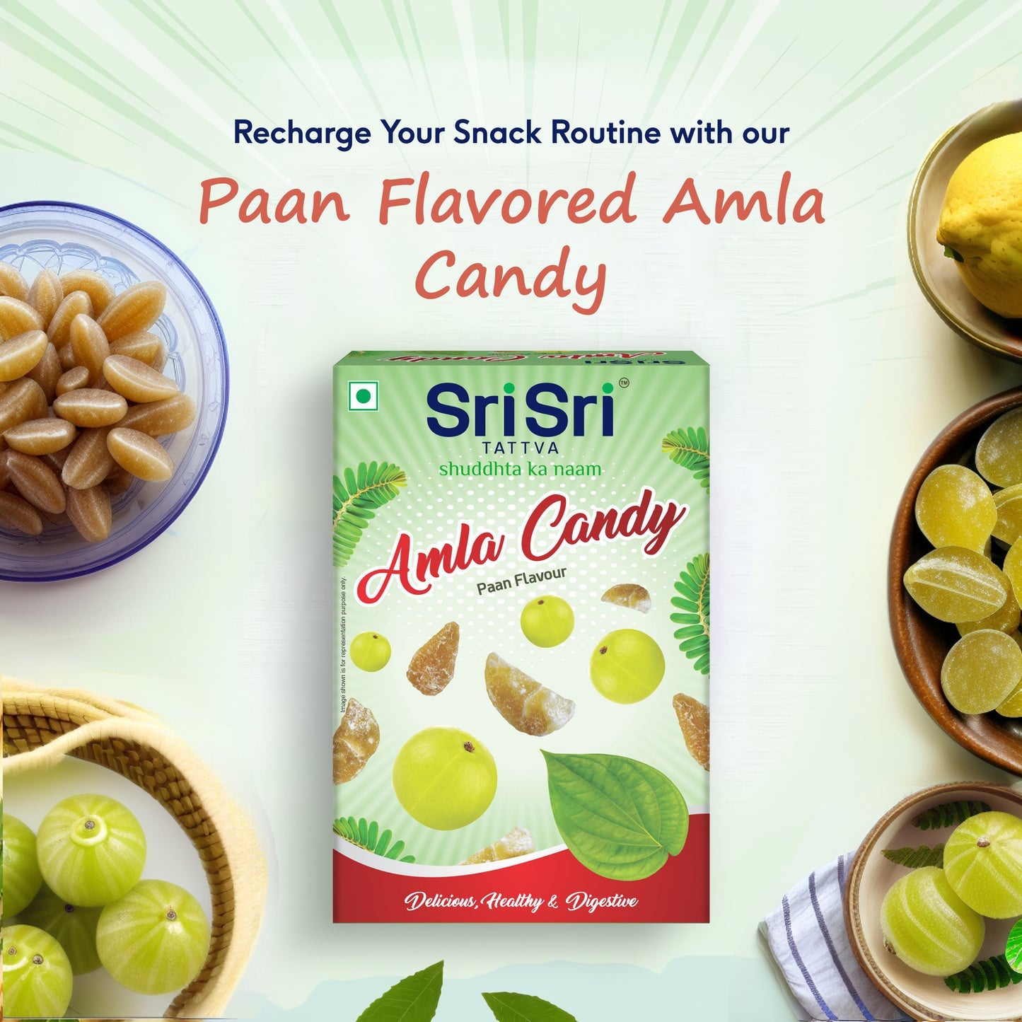 Sri Sri Tattva Amla Candy - Paan Flavoured -Delicious, Healthy & Digestive