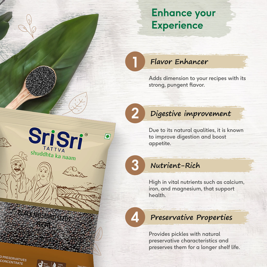 sri sri tattva black mustard seeds - PUSHMYCART