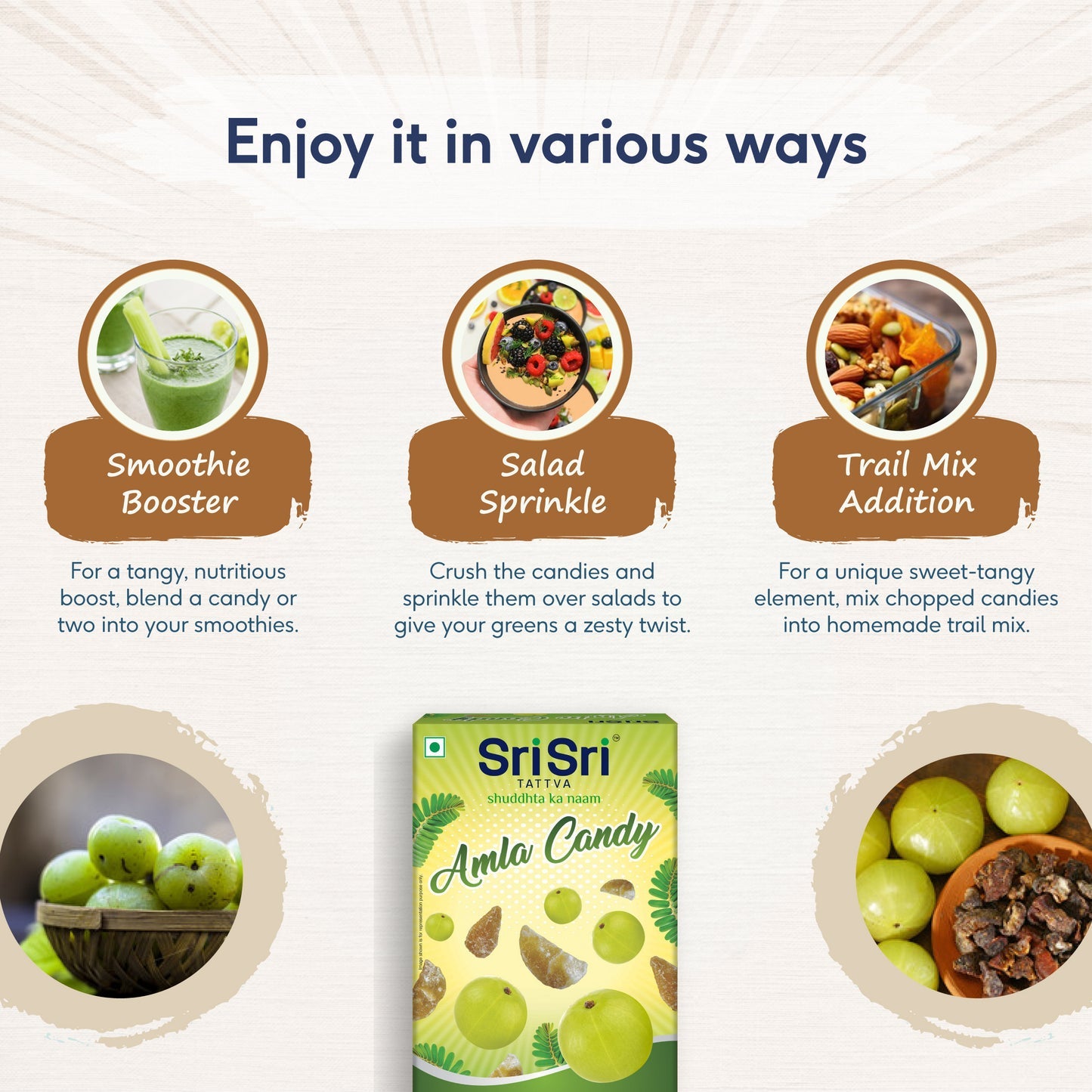 Sri Sri Tattva Amla Candy - Plain Flavoured - Delicious Healthy &amp; Digestive
