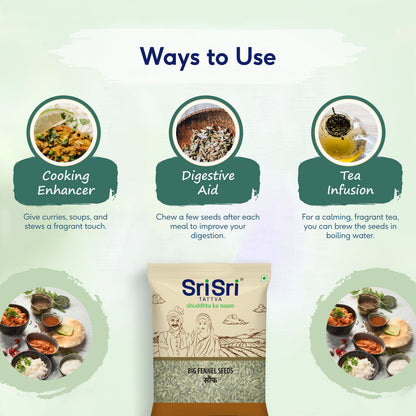 Sri Sri Tattva Big Fennel Seeds (saunf) - PUSHMYCART