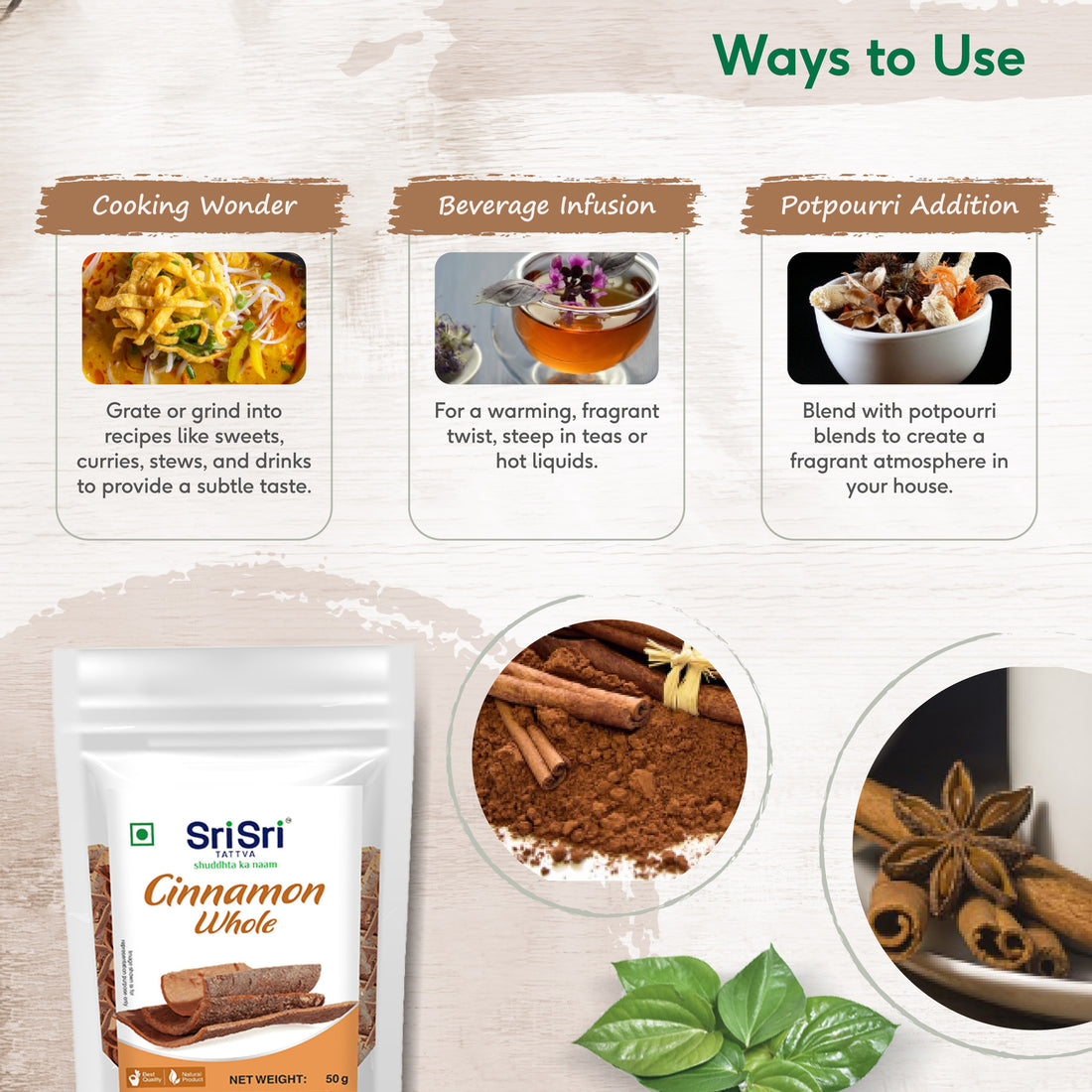 Sri Sri tattva Cinnamon Whole - PUSHMYCART