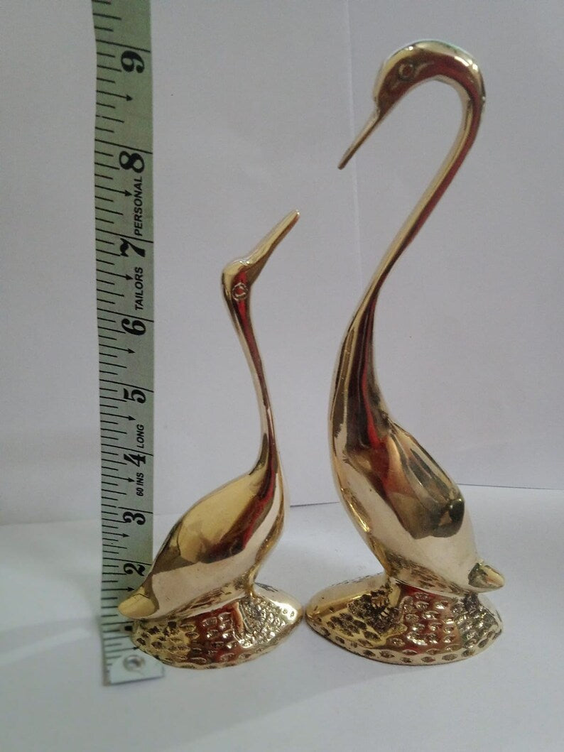 Brass Showpiece Duck Pair Statue