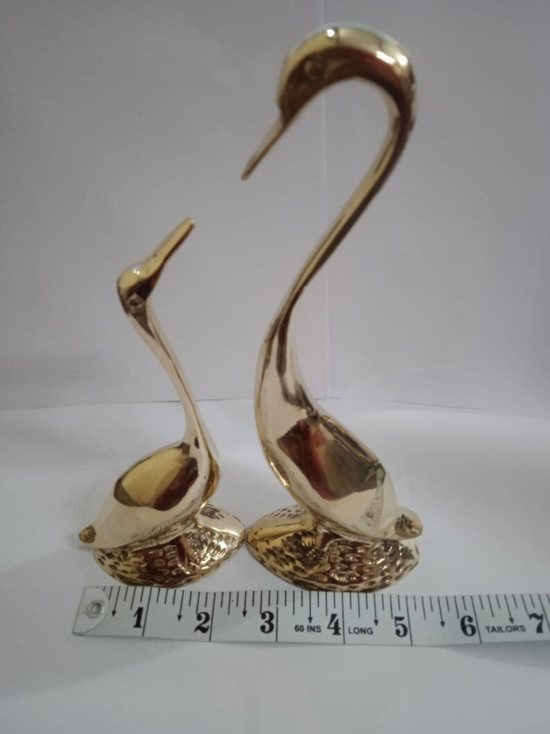 Brass Showpiece Duck Pair Statue