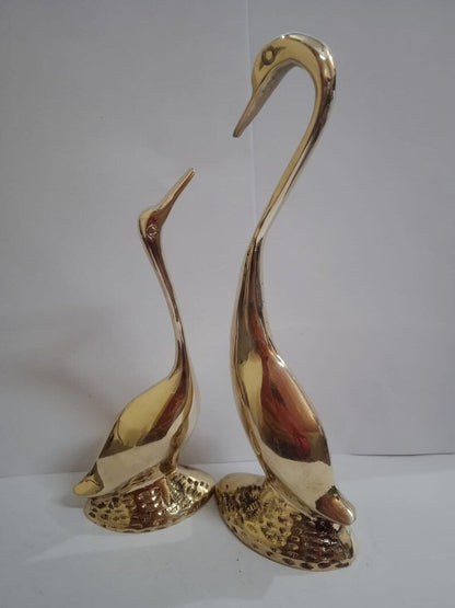 Brass Showpiece Duck Pair Statue