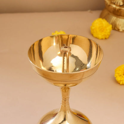 Brass Table Oil Lamp Deepak