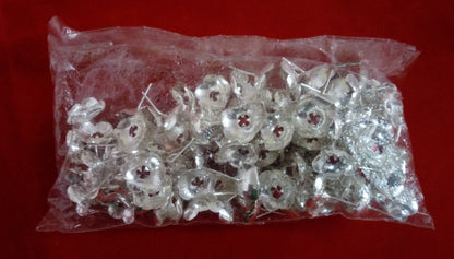 Silver Kundan Flowers Pack Of 108