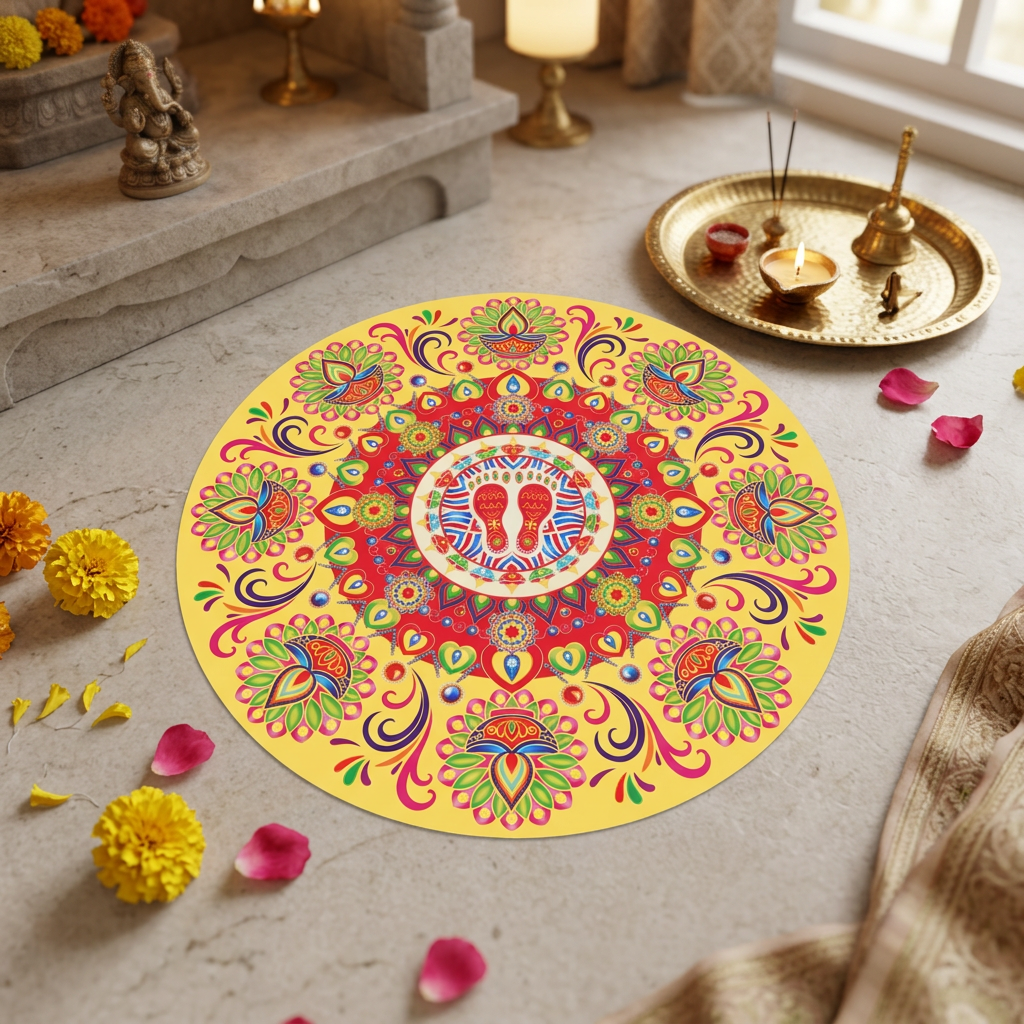 Rangoli Sticker - Pooja Room Setting