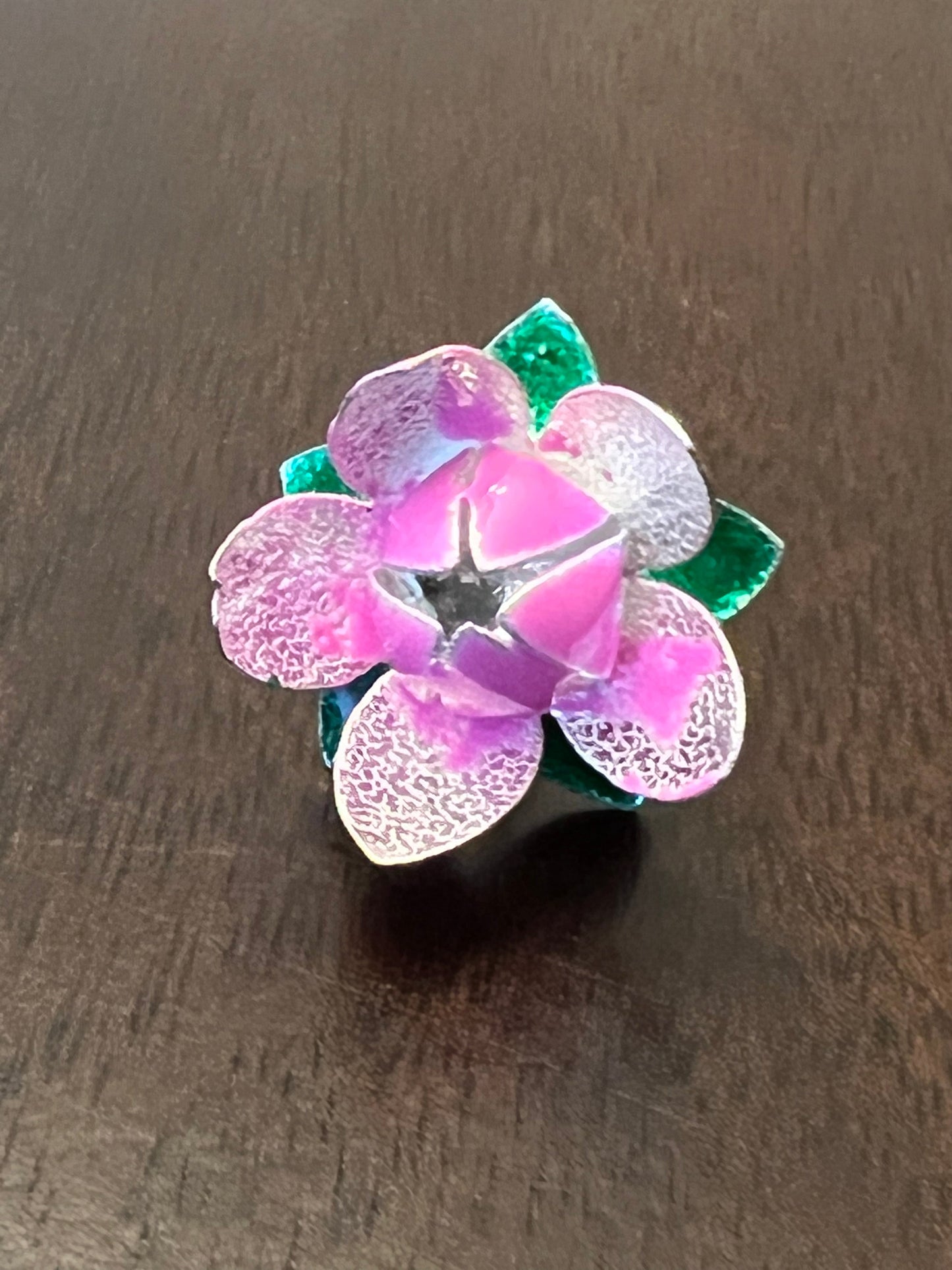 Pure Silver Pink Lotus Flower 5 grams 1 Piece