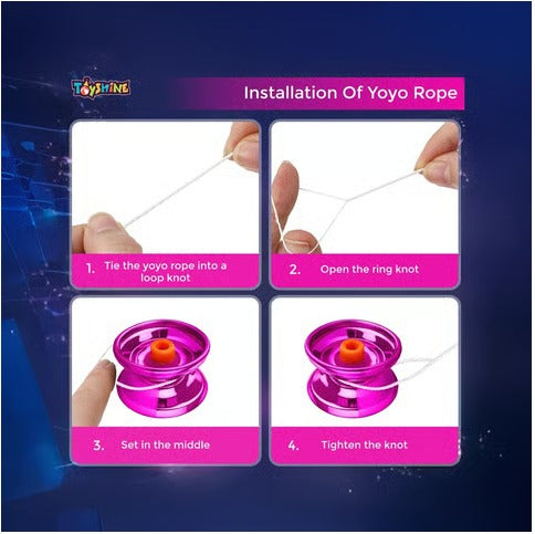 Toyshine High Gloss Metal YoYo Spinner Toy with String