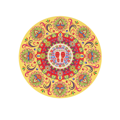 Divine Footprint Mandala Rangoli Sticker - Product Image