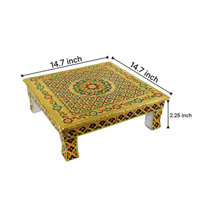 Sohum pooja chowki with dimensions shown