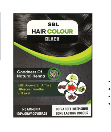 SBL Hair Colour 12 Sachets Black