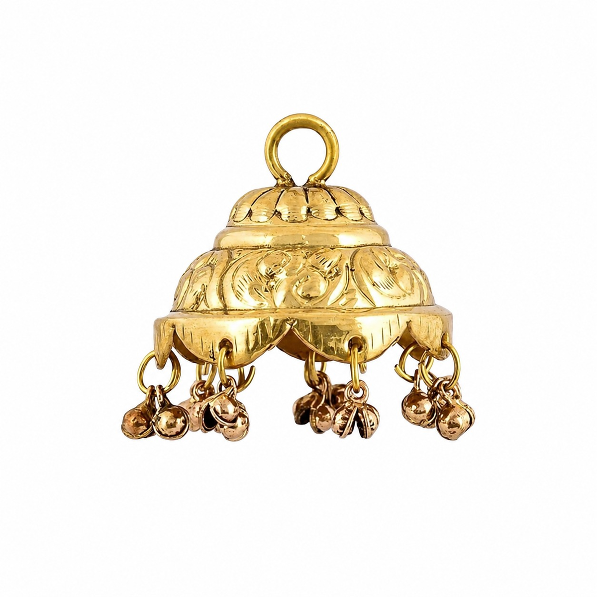 UAPAN Brass Chatra/Chattar for god Goddess and Temple with Attached Hook and Ghunghroo