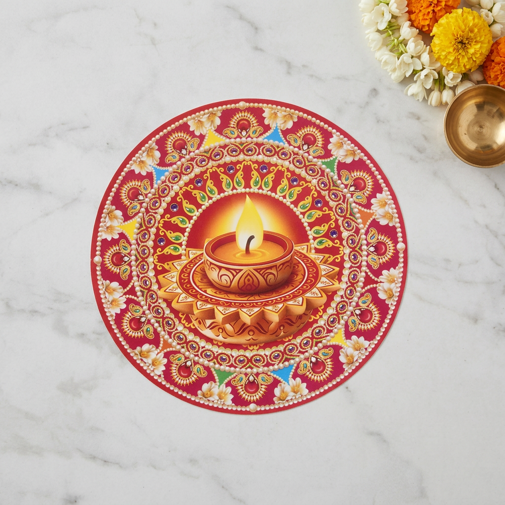 Rangoli Sticker - Pooja Corner