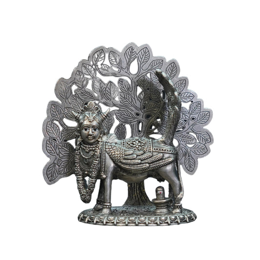 Mahita Collections Pure Silver Antique Kamadevi Idol With Mala Tree 47.04G