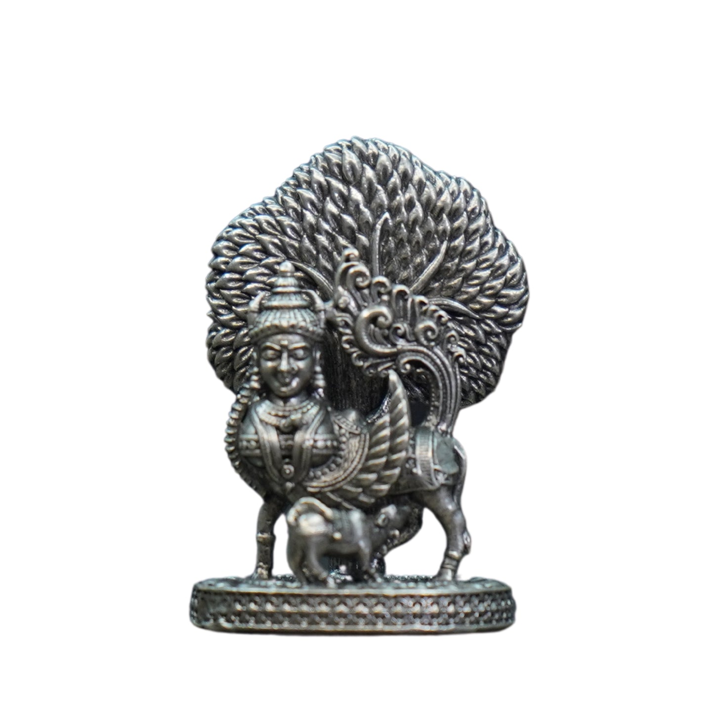 Mahita Collections Pure Silver Antique Kamadhenu Medium 17.82G