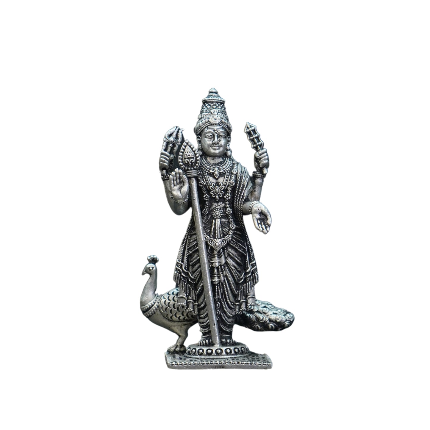 Mahita Collections Pure Silver Antique Kartike/Murugan Standing 66.64G