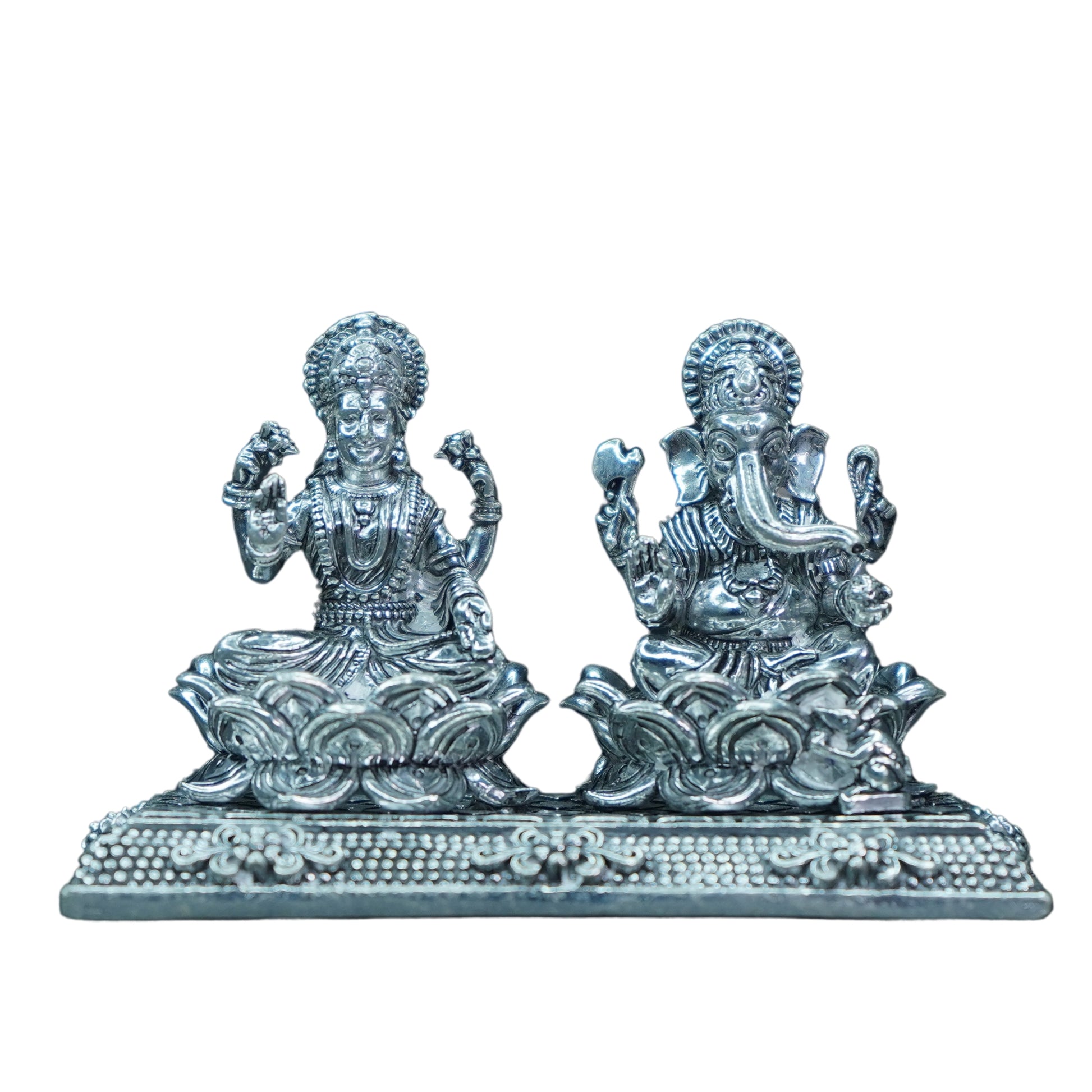 Mahita Collections Pure Silver Antique Lakshmi Ganesh 87.52g