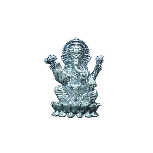 Mahita Collections Pure Silver Antique Lotus Ganesh 43.75g