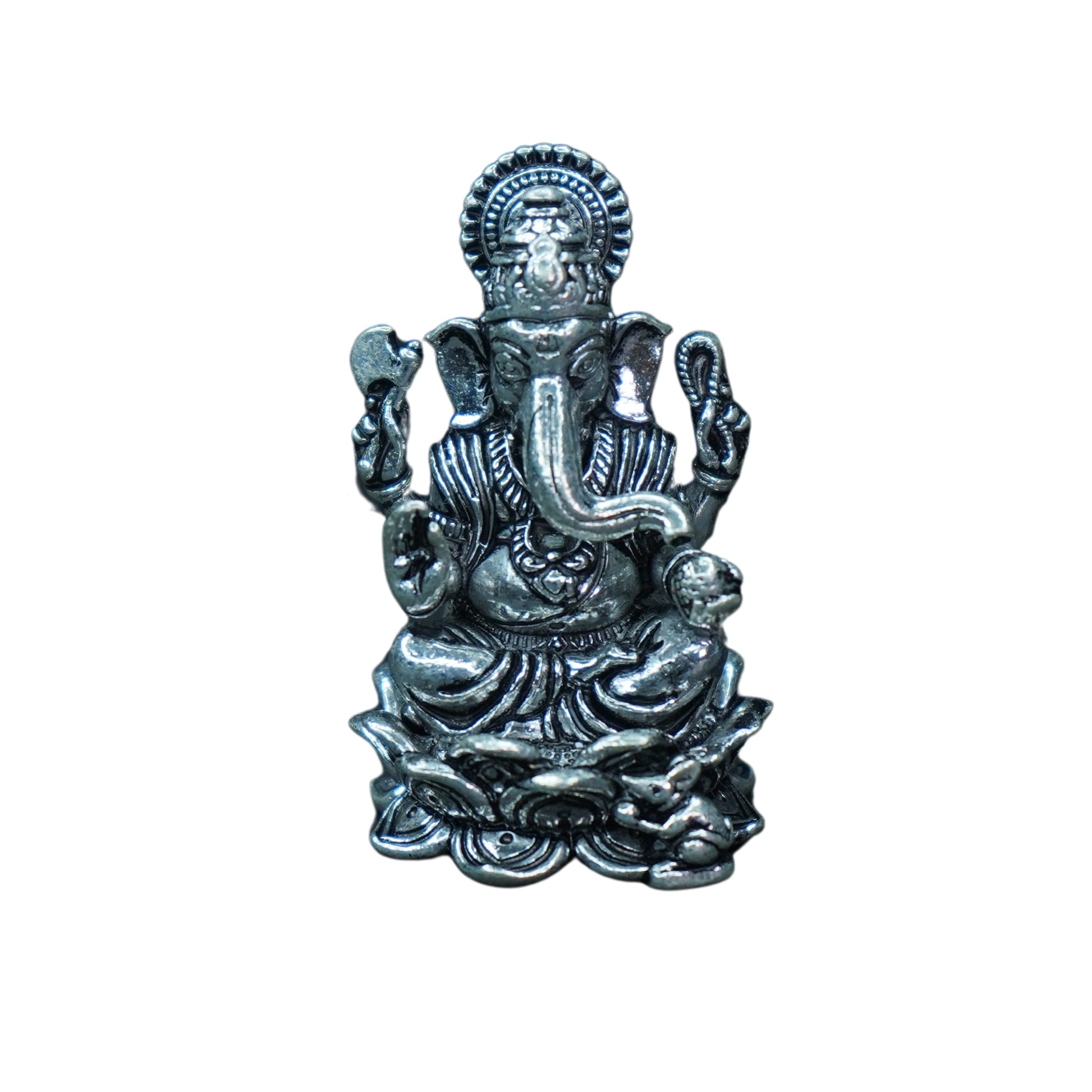 Mahita Collections Pure Silver Antique Lotus Ganesh 61.04g