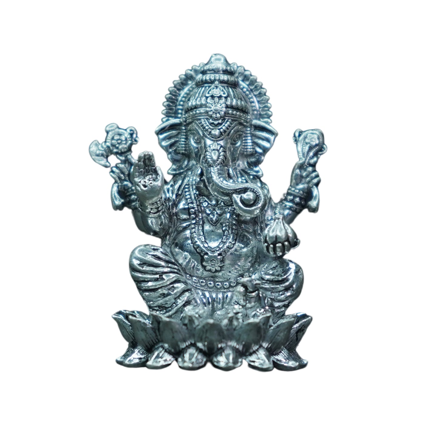 Mahita Collections Pure Silver Antique Lotus Ganesh 100g