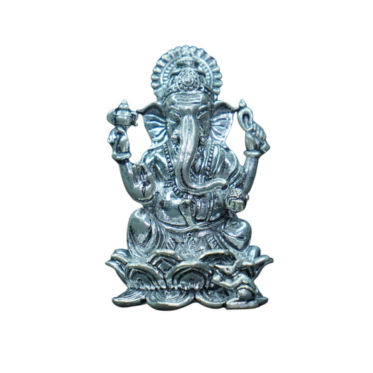 Mahita Collections Pure Silver Antique Lotus Ganesh 140g