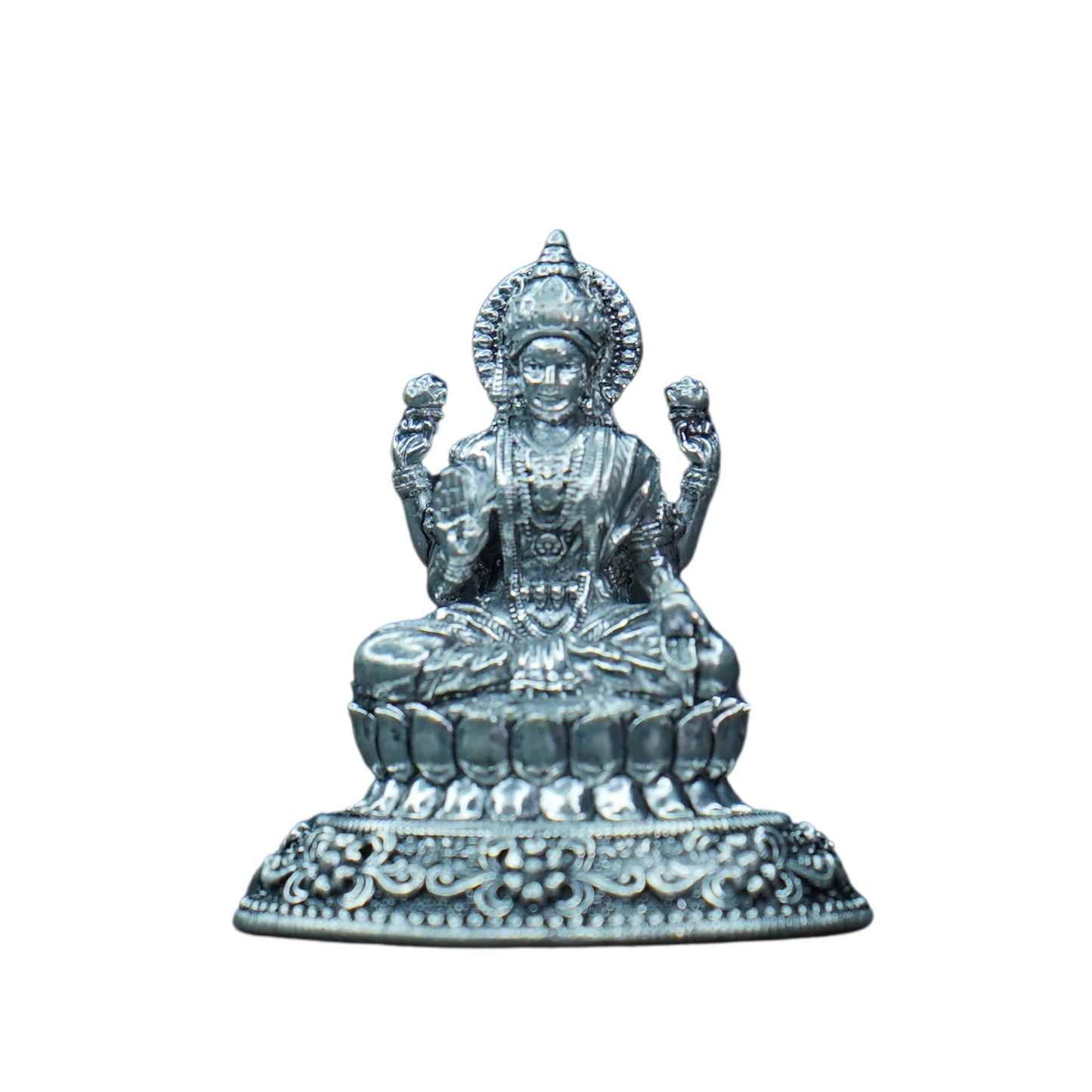 Mahita Collections Pure Silver Antique Lotus Laxmi17.40g