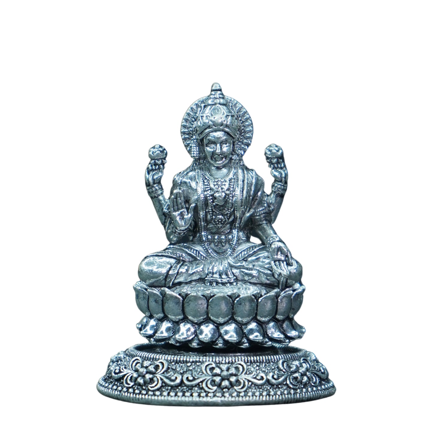 Mahita Collections Pure Silver Antique Lotus Laxmi 60g