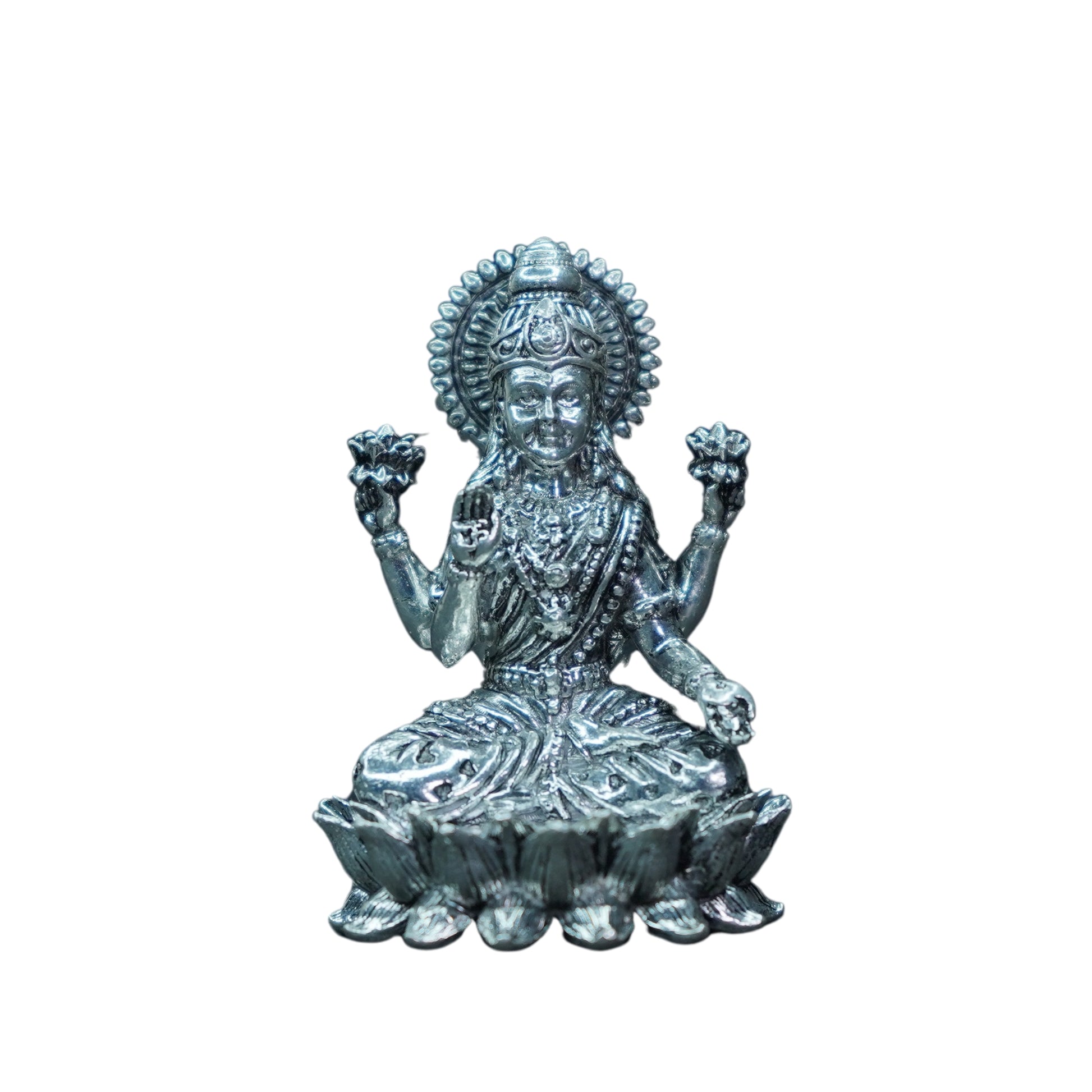 Mahita Collections Pure Silver Antique Lotus Laxmi 93.57g