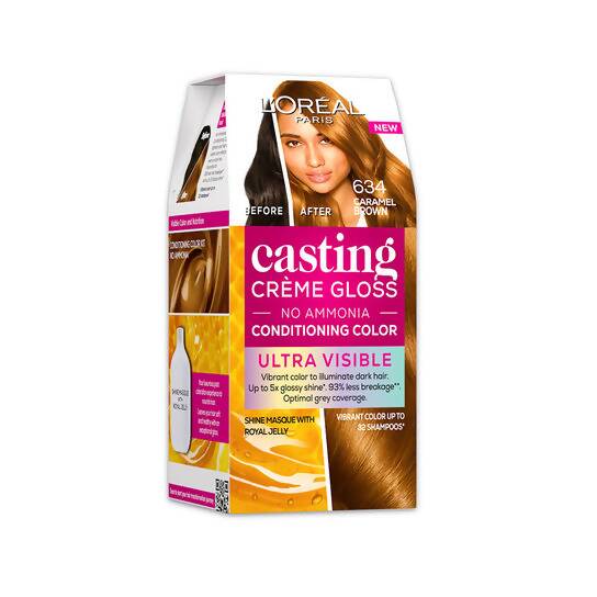 L'Oreal Paris Casting Creme Gloss Ultra Visible Conditioning Hair Color | 634 Caramel Brown